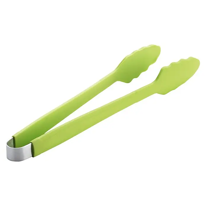 LotusGrill Grillzange - Länge: 33 cm, Silikon, Limettengrün - Grüne Küchenzange aus Silikon und Edelstahl zum Greifen und Servieren von Speisen, ideal zum Kochen und Grillen.