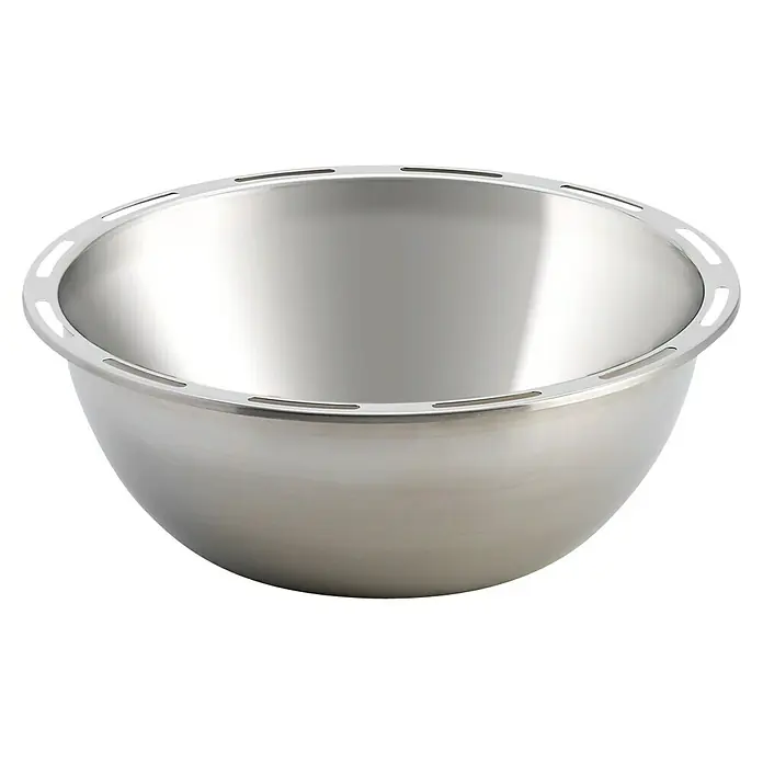 LotusGrill Innenschüssel - Edelstahl, Passend für: Lotusgrill Holzkohlegrill S - Edelstahlschüssel mit einem gelochten Rand für eine einfache Handhabung und ein stilvolles Design, perfekt für jede Küche.