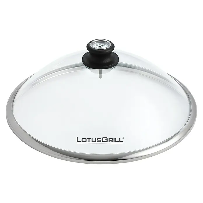 LotusGrill Glashaube - Passend für: Lotusgrill Holzkohlegrill Classic - Das LotusGrill Glasdeckel mit Thermometer, ideal für kontrolliertes Grillen. Hochwertiges Zubehör für perfekte Ergebnisse beim Grillen.