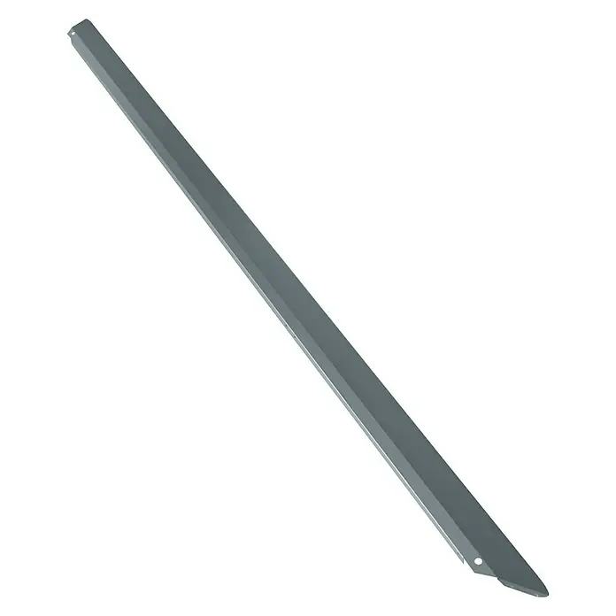 Schneckenblech lang Ersatzteil - Passend für: Gardol Metall-Hochbeet 2x1 - Detailaufnahme einer grauen Profilleiste. Ideal für Möbelbau, Innenausbau oder Renovierungsarbeiten. Hochwertig und robust.