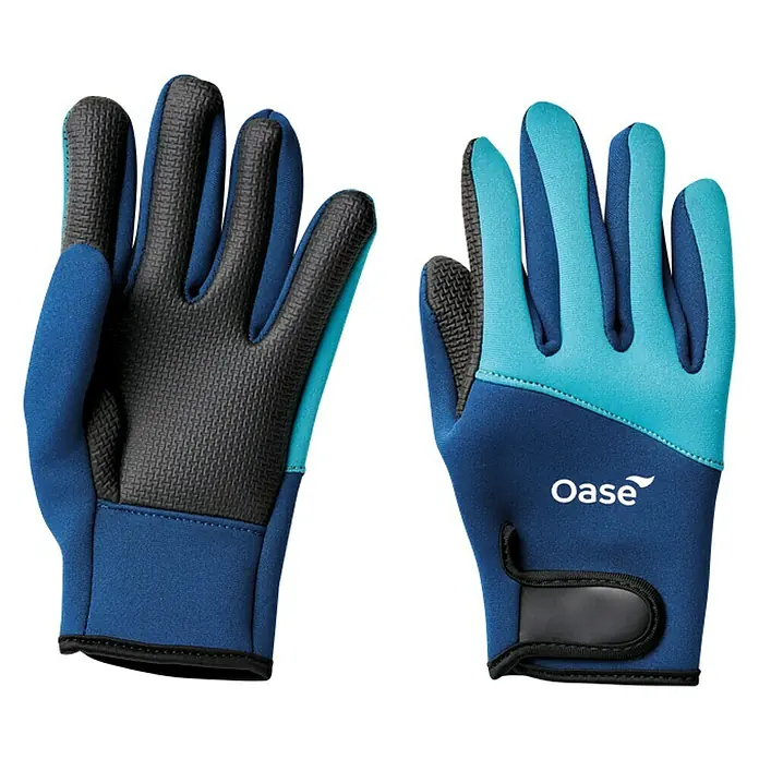 Oase Gartenhandschuhe PondGloves Teichhandschuhe - L, Blau - Ein Paar Oase-Gartenteichhandschuhe, die wasserdicht sind und die Hände bei der Gartenarbeit sauber halten.