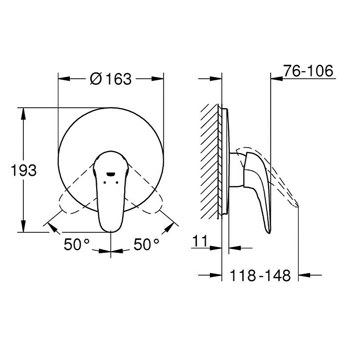 Grohe Eurostyle Solid UP-Brausearmatur (Weiß, Glänzend)