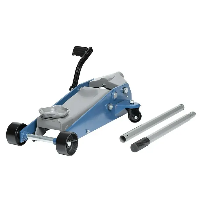 UniTEC Hydraulischer Rangierwagenheber - Hubhöhe: 140 mm - 500 mm - Wagenheber mit zwei Stangen zum Heben von Fahrzeugen in Garagen und Werkstätten.