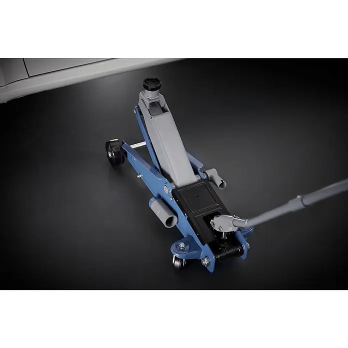 UniTEC Gato hidráulico para coches SUV - Altura de elevación: 150 mm - 530 mm - Gato hidráulico de carro azul para uso profesional, ideal para talleres o uso particular para levantar vehículos.