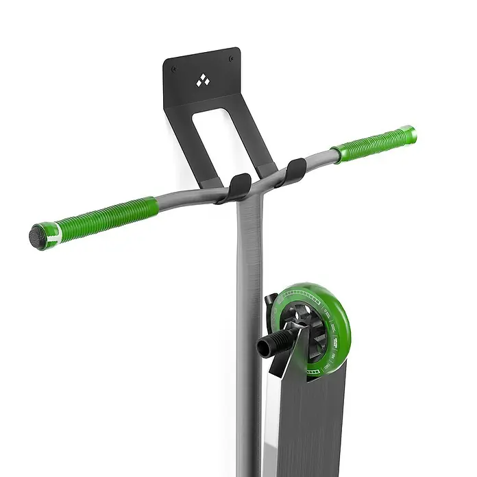 Rei Wandträger - L x B x H: 100 x 145 x 125 mm, Stahl - Abgebildeter Scooter-Wandhalter zur Aufbewahrung und Präsentation von Scootern, gefertigt aus robustem Material für sicheren Halt.