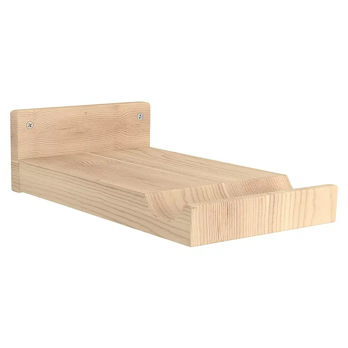 Rei Fahrradhalterung - L x B x H: 35 x 20 x 10 cm, Belastbarkeit: 25 kg - Ein hölzernes Wandregal zur Aufbewahrung von Mobiltelefonen. Die robuste Konstruktion und die natürliche Holzmaserung machen es zu einem dekorativen Element.