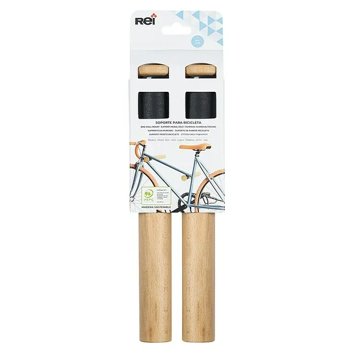 Rei Aparcamiento de bicicletas - L x An x Al: 310 x 380 x 380 mm, Madera - Un par de soportes de pared para bicicletas de madera REI para un almacenamiento elegante y que ahorra espacio.