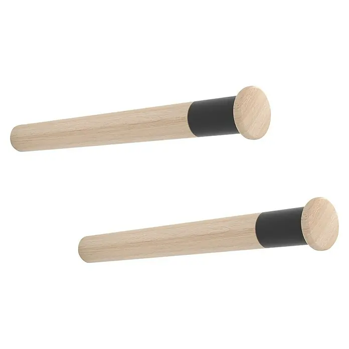 Rei Aparcamiento de bicicletas - L x An x Al: 390 x 380 x 380 mm, Madera - Dos pomos de madera con detalles grises, perfectos para interiores modernos. Diseño elegante y funcional.
