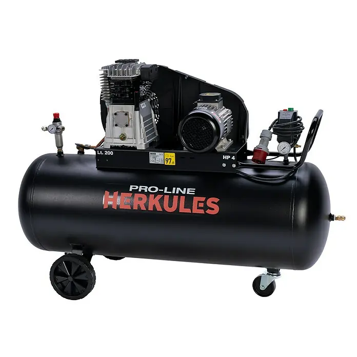 Herkules Kompressor Pro-Line B 3800 B/200 CT4 - 3.300 W, 200 l, Max. Druck: 10 bar - Abbildung eines Herkules Pro-Line Luftkompressors, ein robustes und zuverlässiges Gerät für verschiedene Anwendungen.