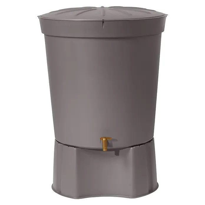 Garantia Basic Line Regentonne Lanzarote - 300 l, Graphit - Grauer Wurmkomposter für den Garten. Ideal für die Herstellung von Kompost aus Küchenabfällen, um Ihren Garten mit nährstoffreichem Dünger zu versorgen.