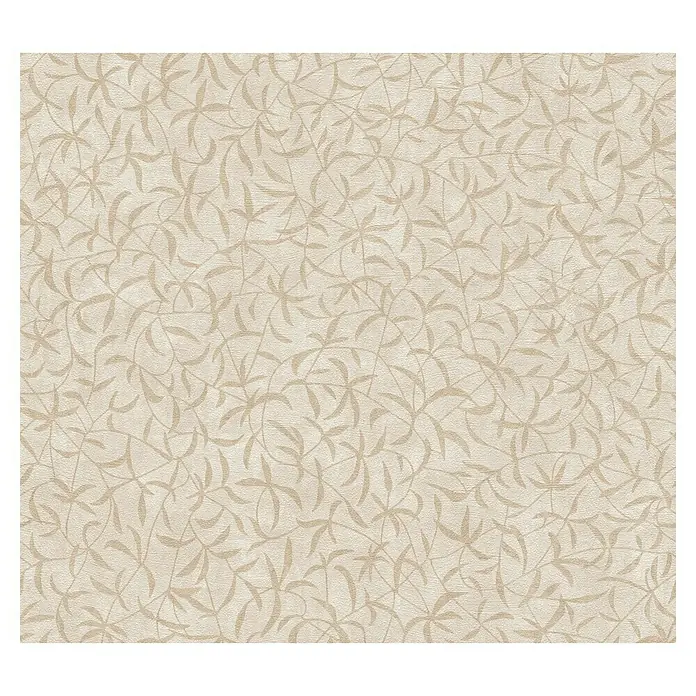 A.S. Création Vliestapete Blättchen - Alloverbeige, Floral, 10,05 x 0,53 m - Beige Tapete mit einem dezenten floralen Muster, ideal für ein ruhiges und elegantes Ambiente.