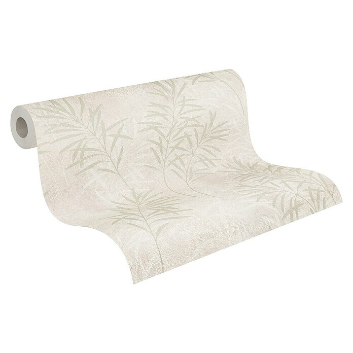 A.S. Création Vliestapete Farn (Creme-Beige, Floral, 10,05 x 0,53 m) | BAUHAUS