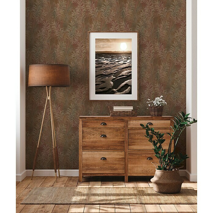 A.S. Création Vliestapete Farn (Braun-Gold, Floral, 10,05 x 0,53 m) | BAUHAUS