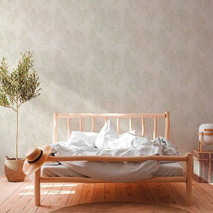 A.S. Création Vliestapete Farn (Creme-Beige, Floral, 10,05 x 0,53 m) | BAUHAUS