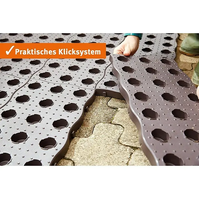 Garantia Beetplatte Maxi - 4 Stk., 70 x 24 cm - Terrassenfliesen mit praktischem Klicksystem. Einfache und schnelle Montage für einen individuellen Außenbereich mit diesen robusten Bodenplatten.