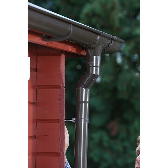 FALLROHR MIT MUFFE  RG 50 mm 2m ANTRAZIT