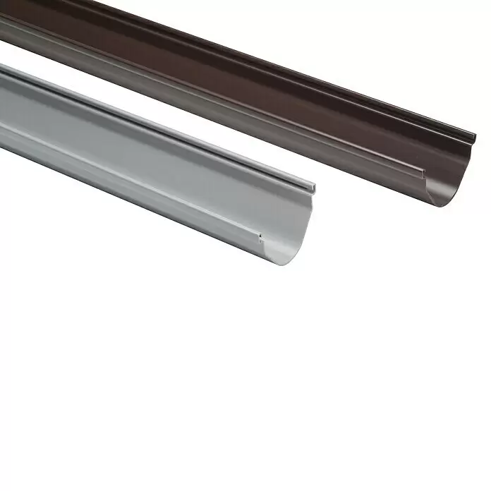 FunkeGruppe Dachrinne Vario - Nennweite: 70 mm, Länge: 100 cm, Kunststoff, Grau - Detailaufnahme