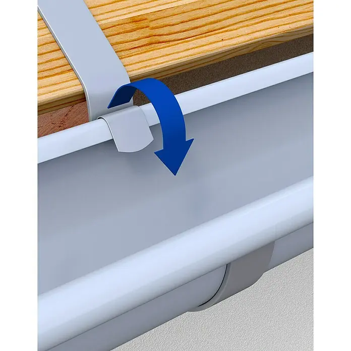 FunkeGruppe Rinneneisen - Nennweite: 75 mm, Stahl, Blank - Dachrinnenbefestigung mit einem Rinnenhalter, der an der Dachkante befestigt wird, um die Rinne sicher zu positionieren und Wasserablauf zu gewährleisten.