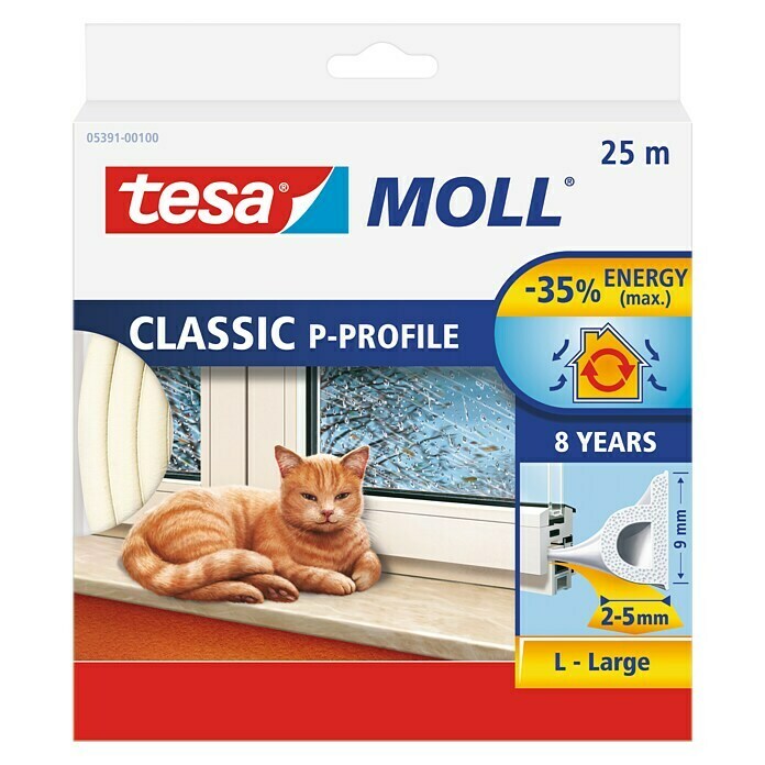 tesa MOLL P-Profildichtung (Weiß, 25 m)