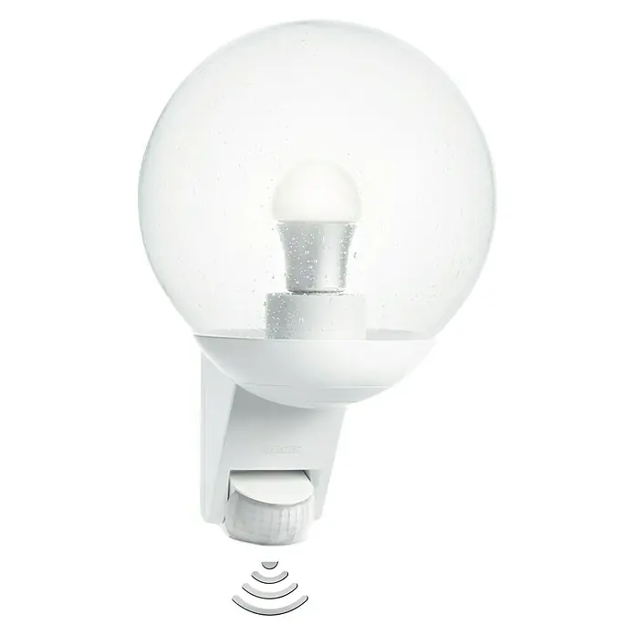 Steinel Sensor-Außenleuchte L 585 S weiß - 60 W, 22,8 x 21,5 x 30,7 cm, Weiß, IP44 - Außenleuchte mit Bewegungsmelder.