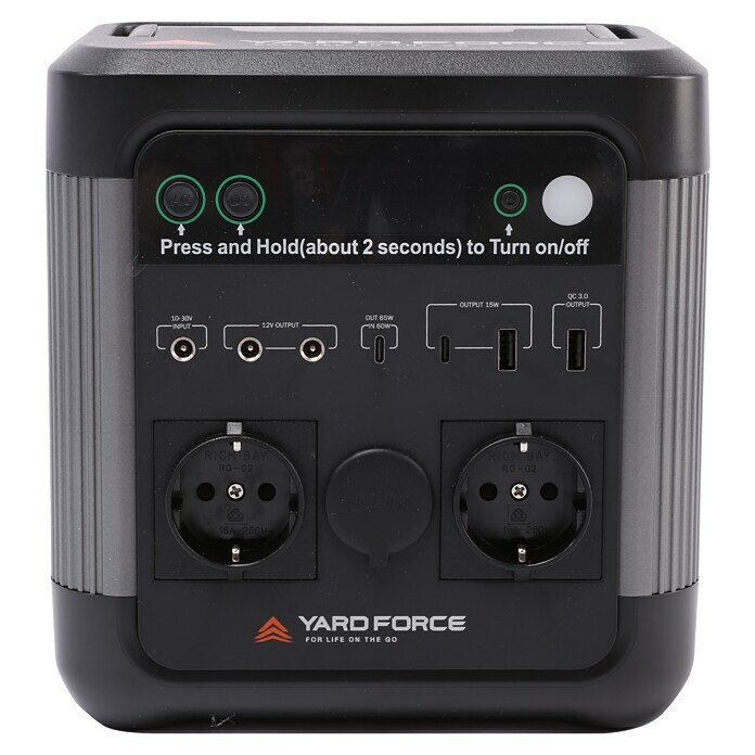 Yard Force Set Powerstation LX PS600 + Solarmodul Flex LX SPP10 (518 Wh) | BAUHAUS