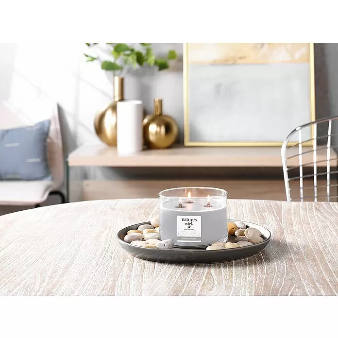 Woodwick Nature's Wick Duftkerze - Im Glas, Smoked Vanilla, Anzahl Dochte: 3 Stk. - Stimmungsaufnahme