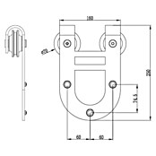 Radex Schiebetürbeschlag Temida (200 cm, Traglast: 100 kg) | BAUHAUS