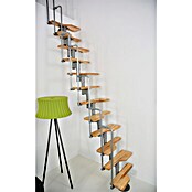 Minka Raumspartreppe Twister (Breite: 60 cm, Silber, Anzahl Steigungen: 13 Stk., Farbe Stufen: Buche Natur, Geschosshöhe: 200 cm - 294 cm) | BAUHAUS