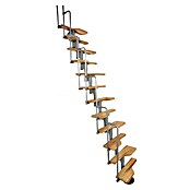 Minka Raumspartreppe Twister (Breite: 60 cm, Silber, Anzahl Steigungen: 13 Stk., Farbe Stufen: Buche Natur, Geschosshöhe: 200 cm - 294 cm) | BAUHAUS