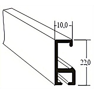Nielsen Galerieschiene Economy (L x B x H: 2 000 x 10 x 22 mm)