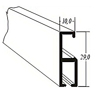 Nielsen Galerieschiene Profi (L x B x H: 2 000 x 10 x 29 mm)