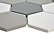 Mosaikfliese Hexagon Mix CU HX150 (32,5 x 28,1 cm, Weiß/Schwarz/Grau, Matt)