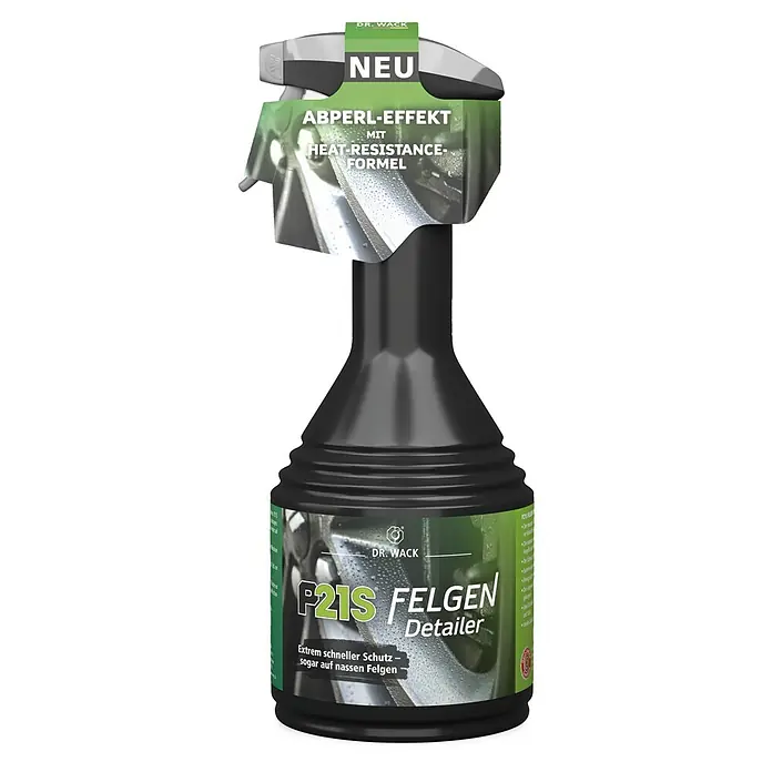 Dr. Wack Felgenreiniger P21S - 500 ml - Abgebildet ist eine Sprühflasche P21S Felgen Detailer von Dr. Wack. Sie verspricht extrem schnellen Schutz, sogar auf nassen Felgen.