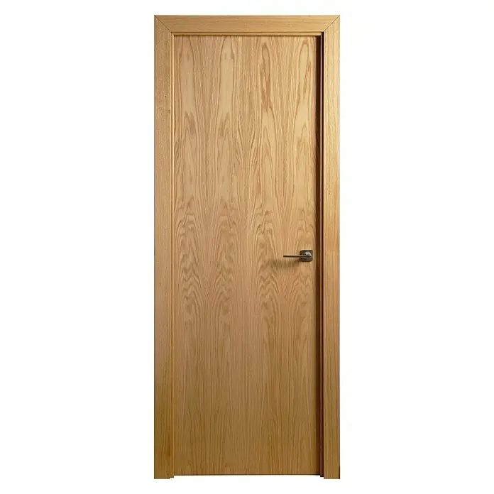 Solid Elements Pack puerta de interior KNP Roble - 82,5 x 203 cm, Apertura según normativa: Izquierda, Roble, Alveolar - Elegante puerta de madera con veta fina y un tirador de diseño, ideal para un interior moderno.