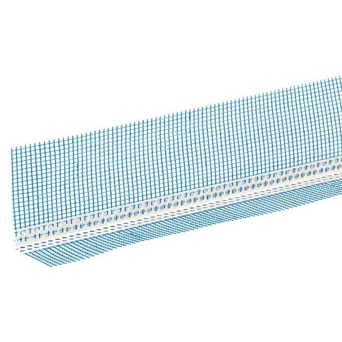 Perfil angular PVC con red de 160 GR/m² (2,5 m x 10 cm x 10 cm, Aluminio)