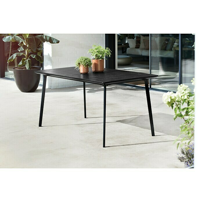 Keter Metal FX Gartentisch Metalea (L x B: 147 x 87 cm, Schwarz) | BAUHAUS