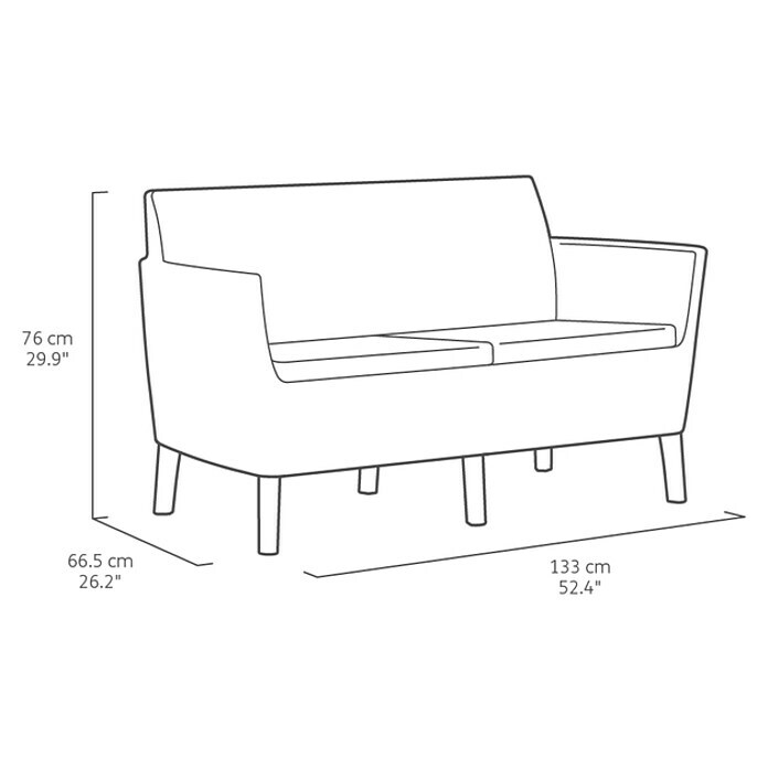 Keter Loungemöbel-Set Salemo (4 -tlg., Polypropylen, Graphit) | BAUHAUS