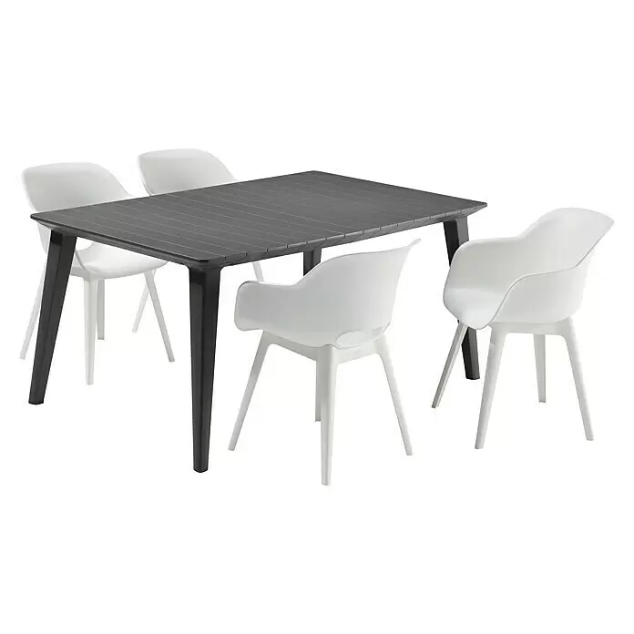 Allibert Gartensessel Akola im Set - Polypropylen, Weiß, B x T x H: 56,5 x 50 x 80 cm - Diagonale Ansicht
