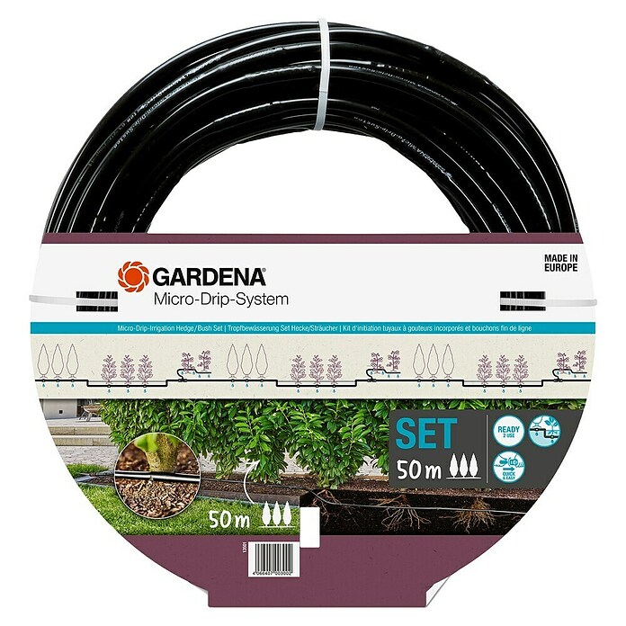 GARDENA Micro-Drip-System Start-Set Sträucher und Hecken 50m