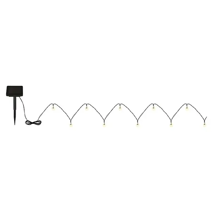 Globo Solar-Lichterkette - Länge: 2 m, LED, IP44 - Solarbetriebene Lichterkette mit Glühbirnen, perfekt für den Außenbereich. Stimmungsvolle Beleuchtung für Garten, Terrasse oder Balkon.