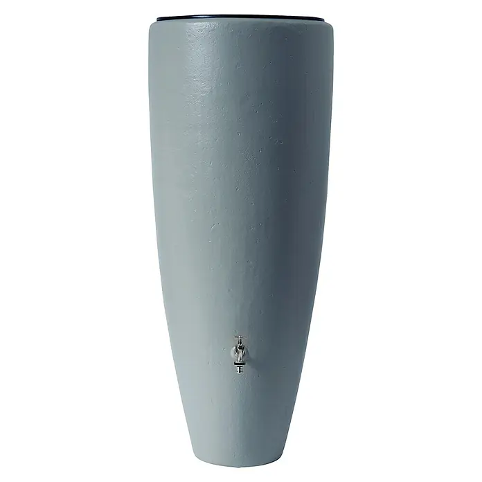 Garantia Classic Line Regenspeicher 2 in 1 - 300 l, Zinkgrau - Graue Regentonnen-Wasserspeicher mit Hahn für den Außenbereich zur Gartenbewässerung, ideal zur Wassereinsparung und nachhaltigen Nutzung.