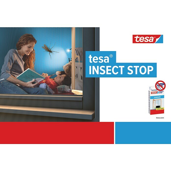 Tesa Insect Stop Insektenschutzgitter (B x H: 120 x 220 cm, Weiß, Klettbefestigung, Tür)