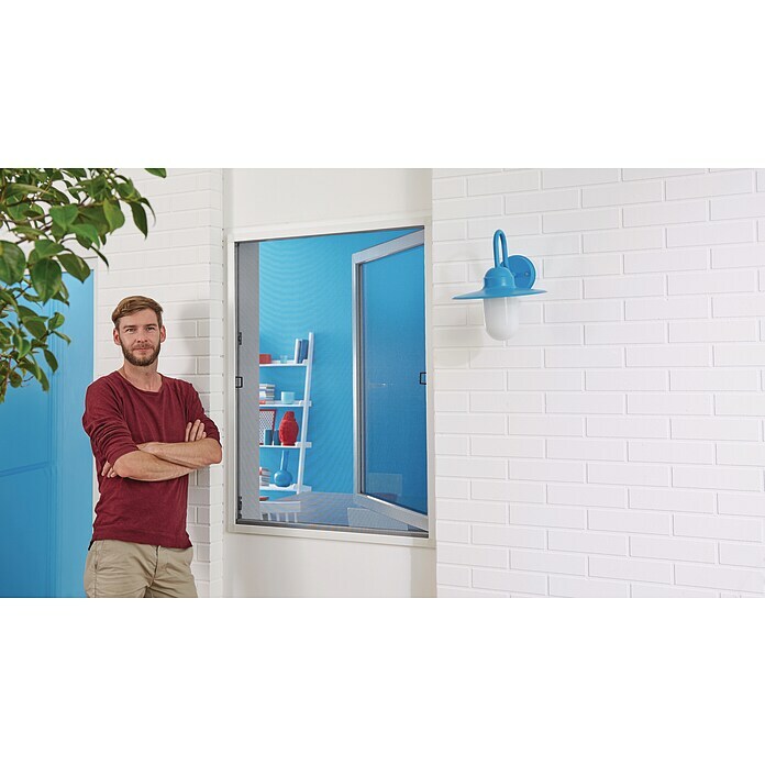 Tesa Insect Stop Insektenschutzfenster Alu Comfort (B x H: 1,2 x 1,5 m, Anthrazit) | BAUHAUS