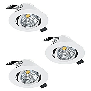 Eglo LED-Einbauspot SALICETO (Warmweiß, Durchmesser: 8,8 cm, Weiß, 3 Stk.)