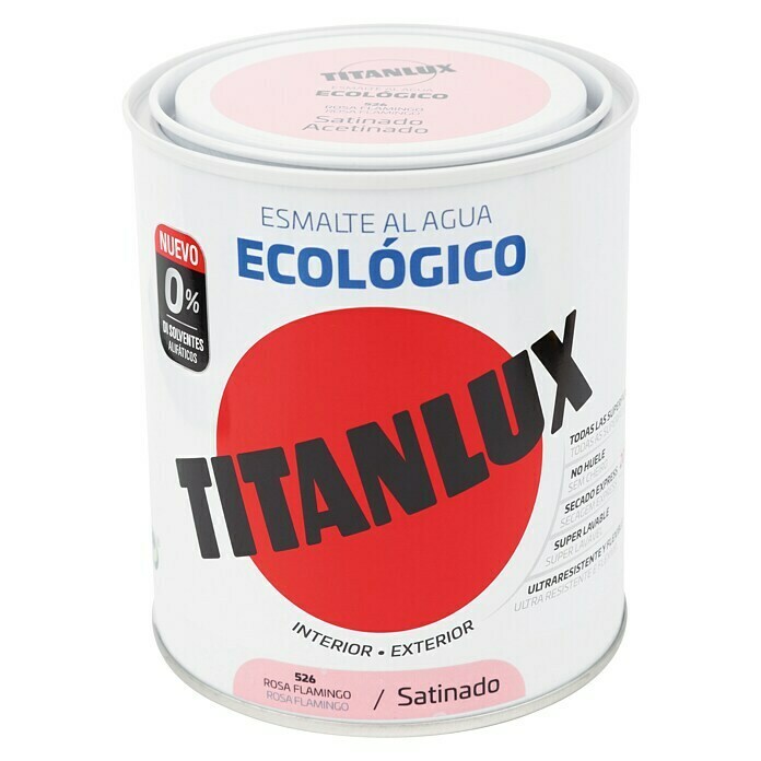 Titanlux Esmalte de color Eco Rosa flamingo (750 ml, Satinado)