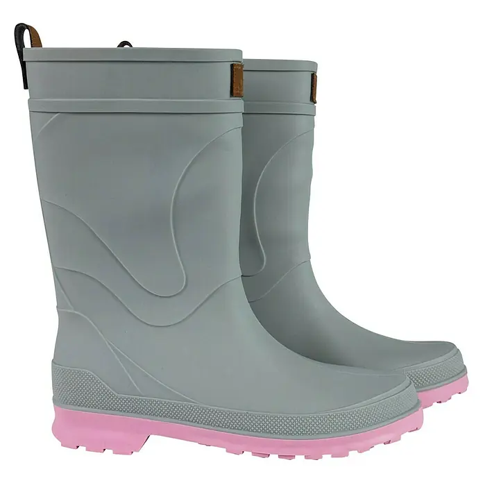 Gummistiefel - Schuhgröße: 40, Grau - Graue Gummistiefel mit rosa Sohle, ideal für regnerische Tage und Abenteuer im Freien. Robuste und stilvolle Kinderstiefel für jedes Wetter.