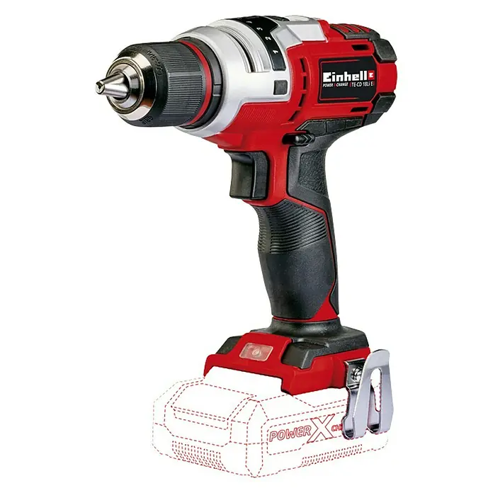 Einhell Power X-Change 18V Akku-Bohrschrauber TE-CD 18 Li E-Solo18 V, Ohne Akku - Einhell TE-CD 18/1 Li-i Akku-Bohrschrauber, ideal für Heimwerker. Leistungsstark, handlich und vielseitig einsetzbar für Schraub- und Bohrarbeiten.