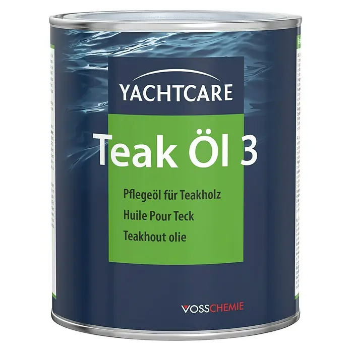 Yachtcare Teak-Öl 3 - 1 l, Teak - Dose Yachtcare Teak Öl 3. Das Pflegeöl für Teakholz schützt und pflegt Teakholzoberflächen im Außenbereich und sorgt für ein schönes Aussehen.