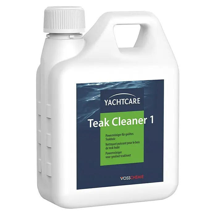 Yachtcare Teakreiniger Cleaner 1 - 1 l - Produktbild: Yachtcare Teak Cleaner 1, ein kraftvoller Reiniger für geöltes Teakholz, ideal für die Bootspflege und Reinigung.