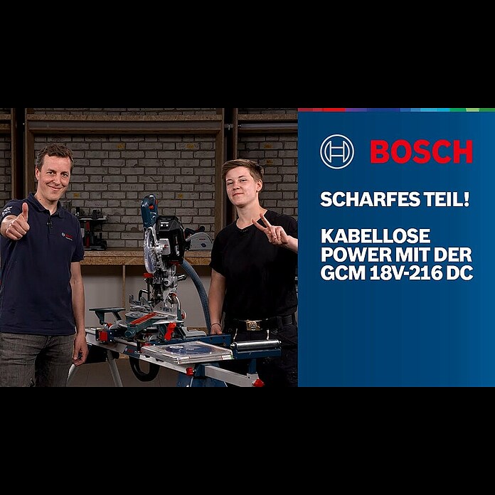 Bosch Professional AMPShare 18V Akku-Kapp- & Gehrungssäge GCM 18V-216 DC Biturbo (18 V, Ohne Akku, 2.500 U/min - 4.500 U/min) | BAUHAUS